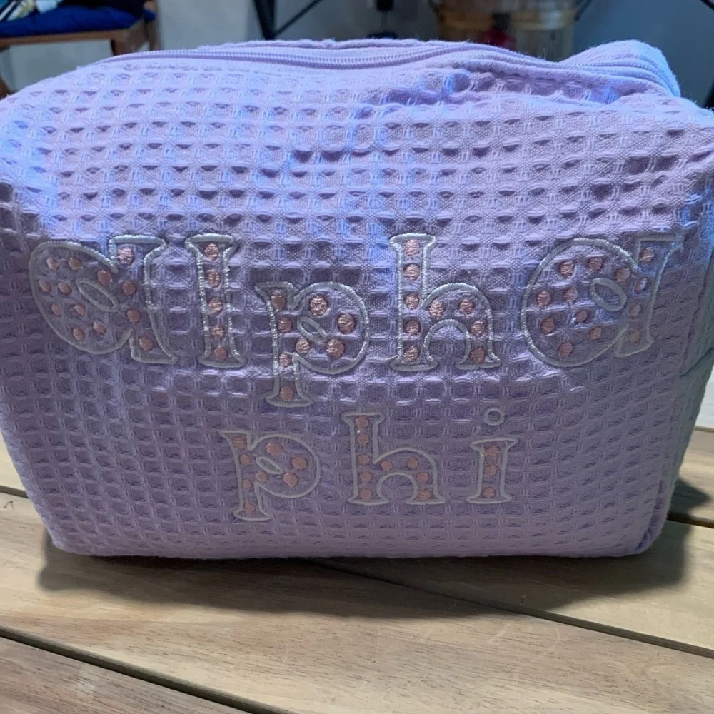 alpha phi sorority cosmetic spa bags two bags total